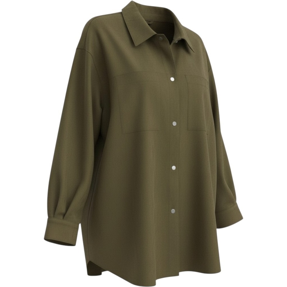 Truth by Republic Faux Suede Shacket Light Olive Green Snap Front Shirt Jacket